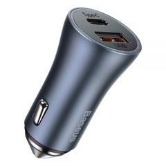 АЗУ Baseus Golden Contactor Pro Dual Quick Charger Car Charger U+C 40W Dark Gray (CCJD-0G)