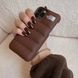 Пуферний чехол-пуховик для iPhone 11 Pro шоколадного цвета