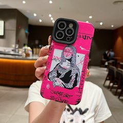 Чехол для iPhone 13 Pro Graffiti Mona Lisa Розовый