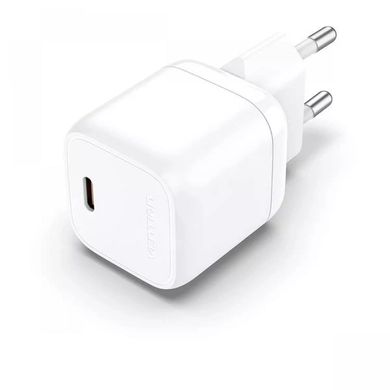Зарядний пристрій Vention 1-port USB-C GaN Charger(30W) EU-Plug White (FAKW0-EU) (FAKW0-EU)