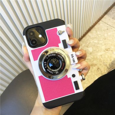 Чехол для iPhone 13 с ремешком "Фотоаппарат" Красный