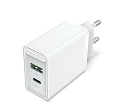 Зарядное устройство Vention Two-Port USB(A+C) Wall Charger (18W/20W) EU-Plug White (FBBW0-EU) (FBBW0-EU)