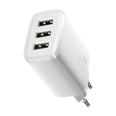 Мережевий зарядний пристрій Baseus Compact Charger 3U 17W EU White (CCXJ020102)