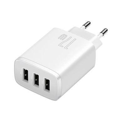 Мережевий зарядний пристрій Baseus Compact Charger 3U 17W EU White (CCXJ020102)