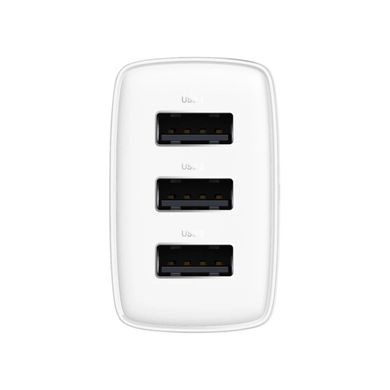 Мережевий зарядний пристрій Baseus Compact Charger 3U 17W EU White (CCXJ020102)