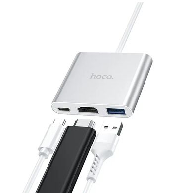 HUB адаптер HOCO Type-C Easy Use HB14 | Type-C to USB3.0 / HDMI / Type-C PD |