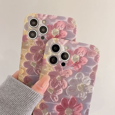 Чехол для iPhone 11 в виде картины маслом "Розовый цветок"