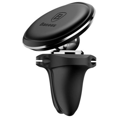 Держатель для мобильного Baseus Magnetic Air Vent Car Mount Holder with cable clip Black (SUGX020001)