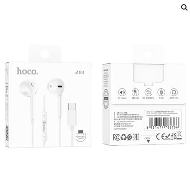 Навушники HOCO M101 Crystal joy Type-C wire-controlled digital earphones with microphone White (6931474782366)
