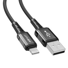 Кабель ACEFAST C1-02 USB to iP 2.4A, 1.2m, nylon, aluminum connectors, Black (AFC1-02B)