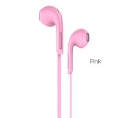 Наушники HOCO M39 Rhyme sound earphones with microphone Pink (6957531079781)